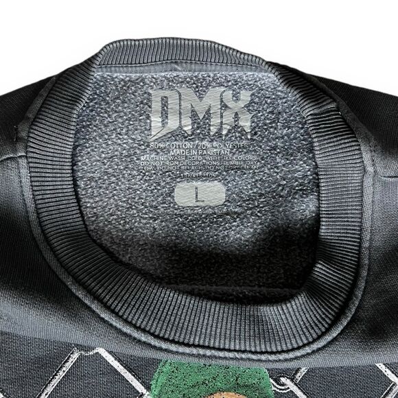 DMX Rapper Graphic Fleece Pull Over Crew Neck Gray Sweater Men’s Size L - Picture 4 of 6